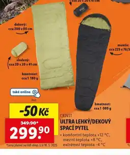 Lidl Ultra lehký / dekový spací pytel nabídka