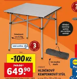 Lidl Hliníkový kempinkový stůl nabídka