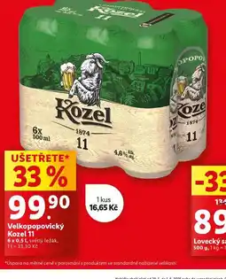 Lidl Pivo velkopopovický kozel 11 nabídka