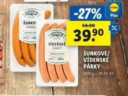 Lidl Šunkové / vídeňské párky nabídka