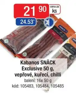 Qanto Kabanos SNÄCK Exclusive, vepřové, kuřecí, chilli nabídka
