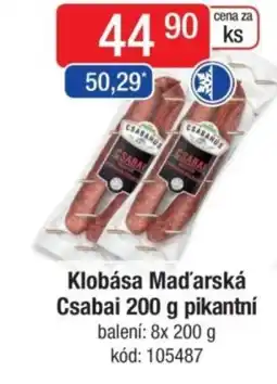 Qanto Klobása Maďarská Csabai pikantní nabídka