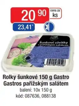 Qanto Rolky šunkové Gastro, Gastros pařížským salátem nabídka