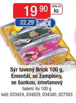 Qanto Sýr tavený Brick, Ementál, se žampiony, se šunkou, smetanový nabídka