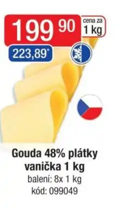 Qanto Gouda 48% plátky vanička nabídka