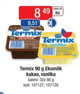 Qanto Termix Ekomilk kakao, vanilka nabídka