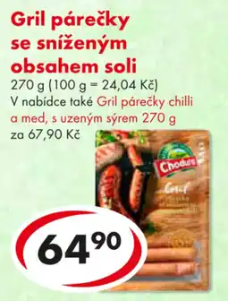 CBA Gril párečky se sníženým obsahem soli nabídka