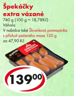 CBA Špekáčky extra vázané nabídka