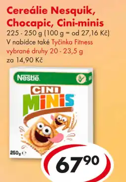 CBA Cereálie Nesquik, Chocapic, Cini-minis nabídka