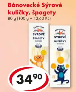 CBA Bánovecké Sýrové kuličky, špagety nabídka
