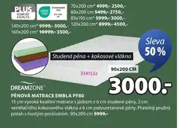 JYSK DREAMZONE® Pěnová matrace Embla PF80 nabídka