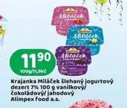 Brněnka Krajanka Miláček šlehaný jogurtový dezert 7% 100 g vanilkový/ nabídka