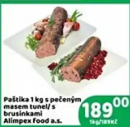 Brněnka Paštika s pečeným masem tunel/s brusinkami Alimpex Food a.s. nabídka