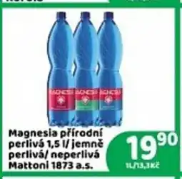 Magnesia přírodní perlivá 1,5 l/ jemně perlivá/neperlivá Mattoni 1873 a.s.