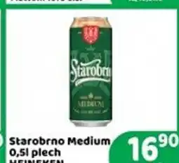 Brněnka Starobrno Medium 0,51 plech HEINEKEN nabídka