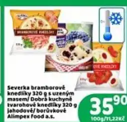 Brněnka Severka bramborové knedlíky  s uzeným 90 masem/Dobrá kuchyně nabídka