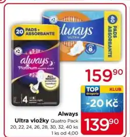 Always Ultra vložky Quatro Pack