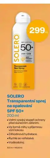 Benu SOLERO Transparent Sun Spray na opalování SPF 50+ nabídka