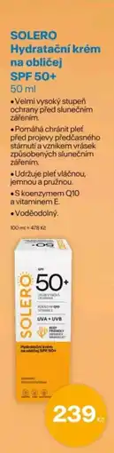 Benu SOLERO Hydratační krém na obličej SPF 50+ nabídka