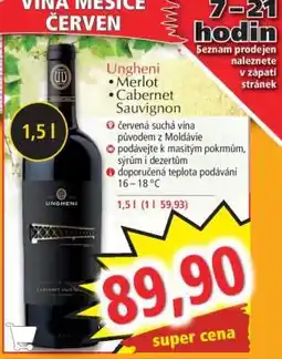 Norma Ungheni Merlot Cabernet Sauvignon nabídka