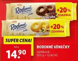 Lidl RODINNÉ VĚNEČKY, 120 g nabídka