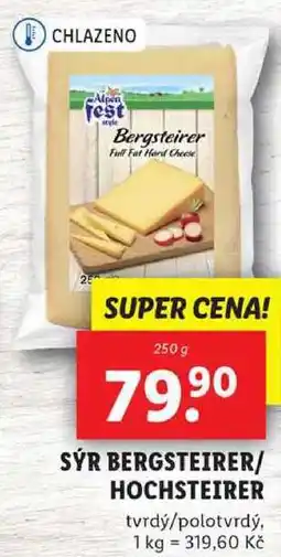 Lidl SÝR BERGSTEIRER/HOCHSTEIRER, 250 g nabídka