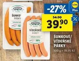 Lidl ŠUNKOVÉ/VÍDEŇSKÉ PÁRKY, 200 g nabídka