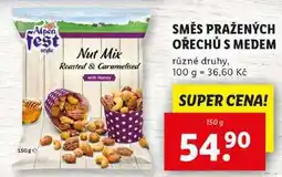 Lidl SMĚS PRAŽENÝCH OŘECHŮ S MEDEM, 150 g nabídka