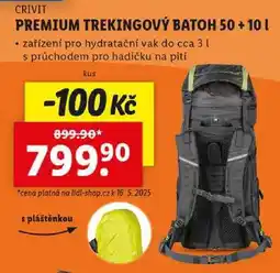 Lidl PREMIUM TREKINGOVÝ BATOH 50 + 10 l nabídka