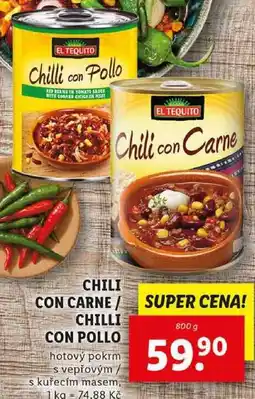 Lidl CHILI CON CARNE/CHILLI CON POLLO, 800 g nabídka