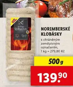 Lidl NORIMBERSKÉ KLOBÁSKY, 500 g nabídka