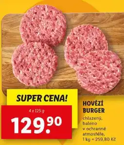 Lidl HOVĚZÍ BURGER, 4x 125 g nabídka