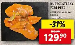 Lidl KUŘECÍ STEAKY PIRI PIRI, cena za 1 kg nabídka