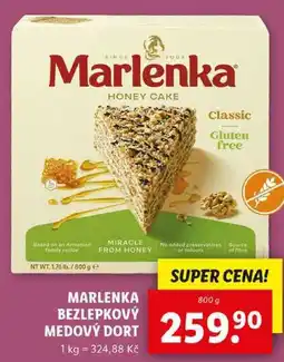 Lidl MARLENKA BEZLEPKOVÝ MEDOVÝ DORT, 800 g nabídka