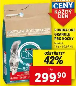 Lidl PURINA ONE GRANULE PRO KOČKY, 3 kg nabídka