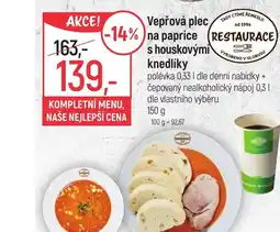Globus Vepřová plec na paprice s houskovými knedlíky nabídka