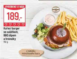 Globus Kuřecí burger se salátkem, BBQ dipem a hranolky nabídka