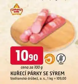 Trefa Vodňanské Kuře Kuřecí párky se sýrem 100g nabídka