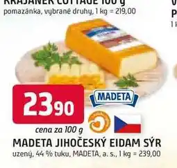 Trefa MADETA JIHOČESKÝ EIDAM SÝR uzený, 44% tuku, 100g nabídka