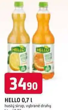 Trefa Hello sirup hustý 0,7, vybrané druhy 0.7l nabídka