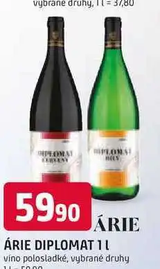 Trefa ÁRIE DIPLOMAT 1L vino polosladké, vybrané druhy nabídka
