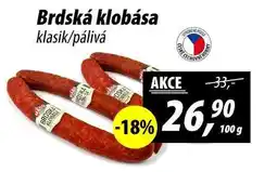 ZEMAN Brdská klobása klasik/pálivá, 100 g nabídka