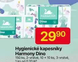 HARMONY Dino Hygienické kapesníky 150 ks, 2-vrstvé