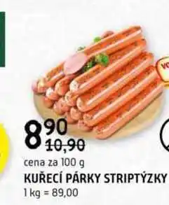 Terno Vodňanské Kuře Kuřecí párky striptýzky 100g nabídka