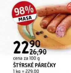 Terno Štýrské párečky 100g nabídka