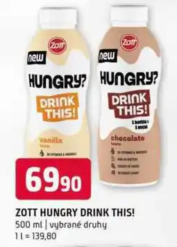 Terno Zott hungry drink this 500 ml vybrané druhy nabídka