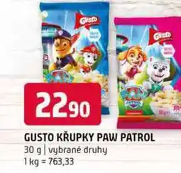 Terno Gusto křupky paw patrol 30 g vybrané druhy nabídka