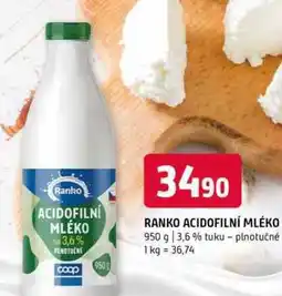 Terno Ranko acidofilní mléko 950 g 3,6 % tuku plnotučné nabídka