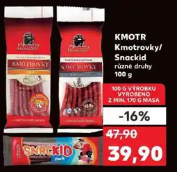 Kaufland KMOTR Kmotrovky/Snackid nabídka