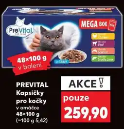 Kaufland PREVITAL Kapsičky pro kočky v omáčce nabídka
